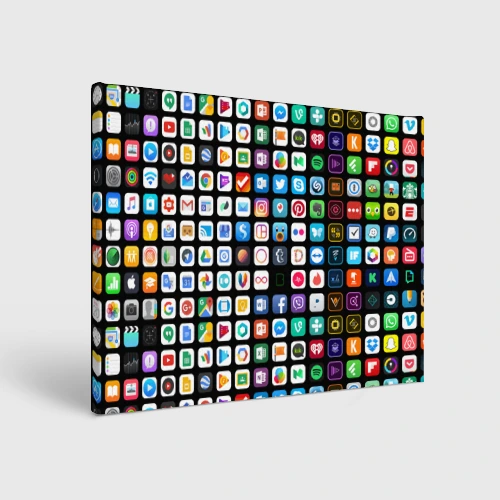 Холст прямоугольный Iphone and Apps Icons