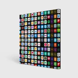 Холст квадратный Iphone and Apps Icons