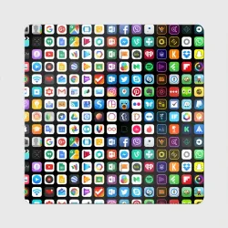 Магнит виниловый Квадрат Iphone and Apps Icons