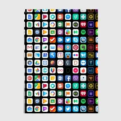 Постер Iphone and Apps Icons