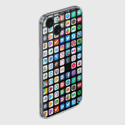 Чехол для iPhone 15 силиконовый с защитой камеры Iphone and Apps Icons - фото 2