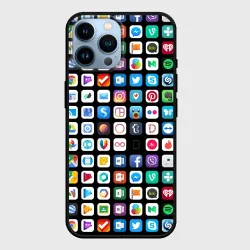 Чехол для iPhone 14 Pro Max Iphone and Apps Icons