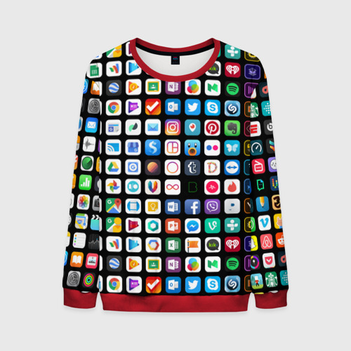 Мужской свитшот 3D Iphone and Apps Icons, цвет красный