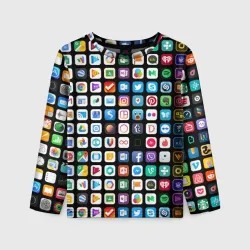 Детский лонгслив 3D Iphone and Apps Icons