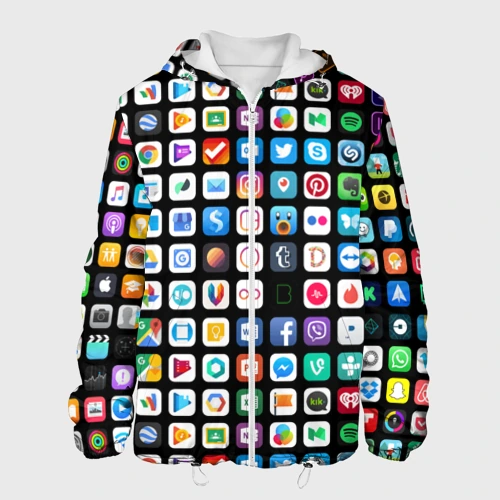 Мужская куртка 3D Iphone and Apps Icons