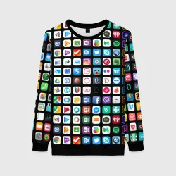 Женский свитшот 3D Iphone and Apps Icons
