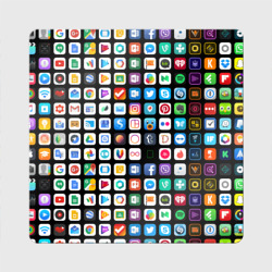 Магнит виниловый Квадрат Iphone and Apps Icons