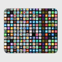 Прямоугольный коврик для мышки Iphone and Apps Icons