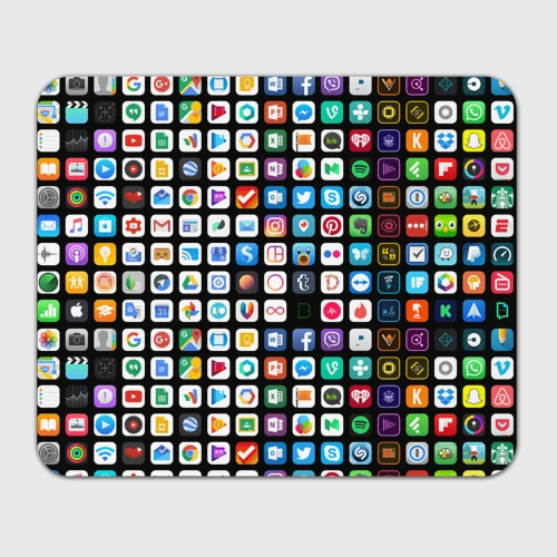 Прямоугольный коврик для мышки Iphone and Apps Icons
