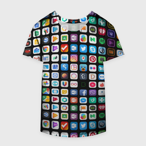 Накидка на куртку 3D Iphone and Apps Icons, цвет 3D печать - фото 4