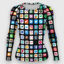 Женский рашгард 3D Iphone and Apps Icons