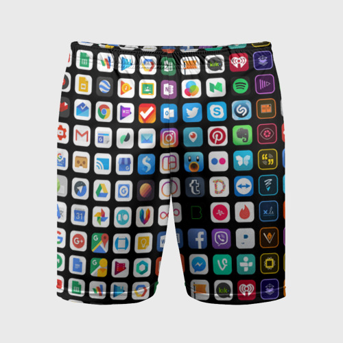 Мужские шорты спортивные Iphone and Apps Icons, цвет 3D печать