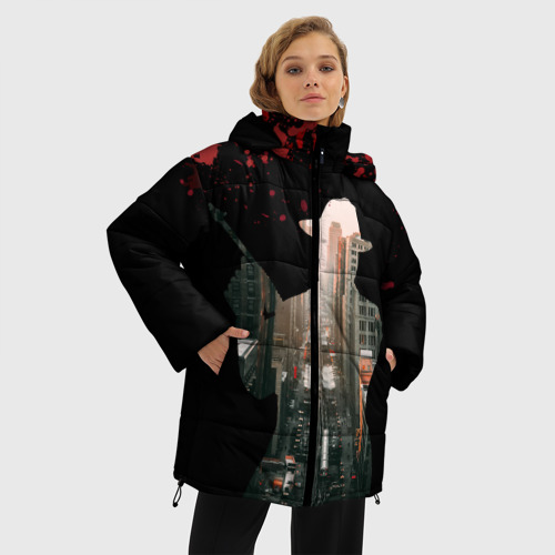 Женская зимняя куртка Oversize Гангстер 3, цвет черный - фото 3