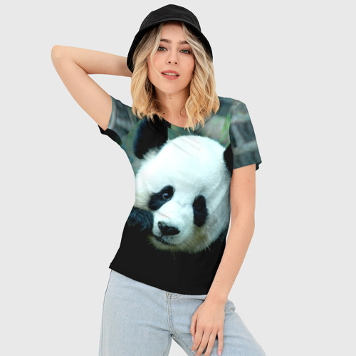 Женская футболка 3D Slim Панда, цвет 3D печать - фото 3