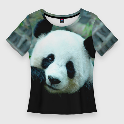 Женская футболка 3D Slim Панда, цвет 3D печать