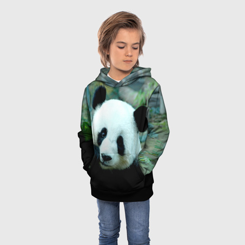 Детская толстовка 3D Панда, цвет черный - фото 3