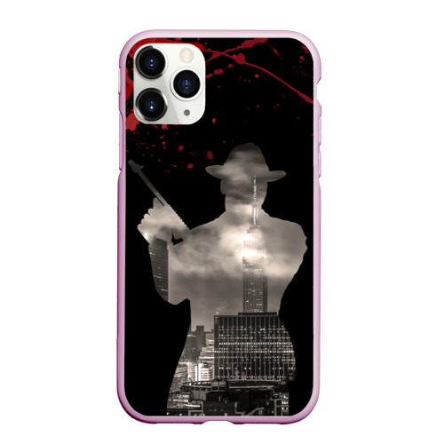 Чехол для iPhone 11 Pro Max матовый Гангстер 4, цвет розовый
