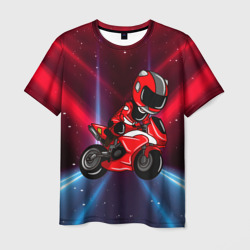 Мужская футболка 3D Байкер Мотоциклист