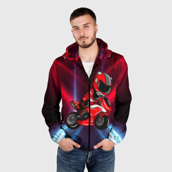 Мужская ветровка 3D Байкер Мотоциклист - фото 2