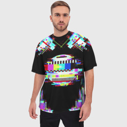 Мужская футболка oversize 3D Glitch VHS - фото 2