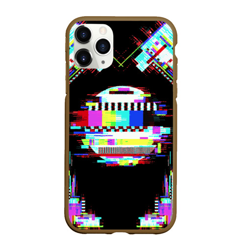 Чехол для iPhone 11 Pro Max матовый Glitch VHS, цвет коричневый