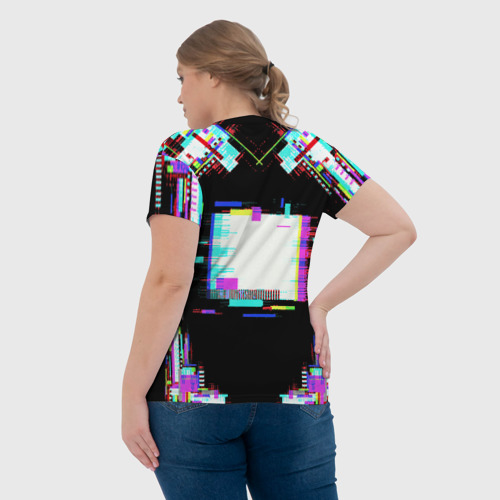 Женская футболка 3D Glitch VHS, цвет 3D печать - фото 7
