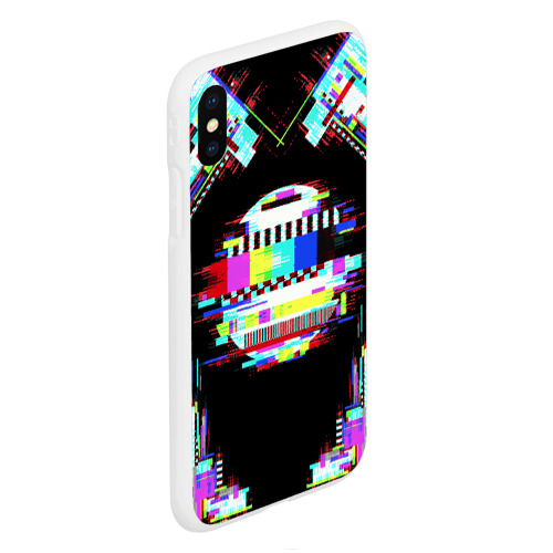 Чехол для iPhone XS Max матовый Glitch VHS, цвет белый - фото 3