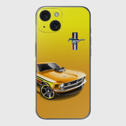 Чехол для iPhone 15 силиконовый с защитой камеры Ford mustang - motorsport