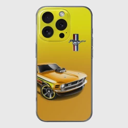 Чехол для iPhone 16 Pro силиконовый с защитой камеры Ford mustang - motorsport