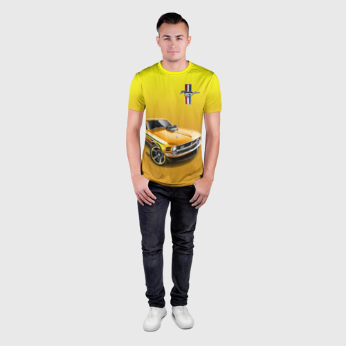 Мужская футболка 3D Slim Ford mustang - motorsport - фото 4