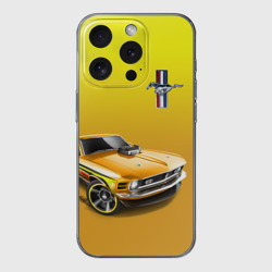 Чехол для iPhone 15 Pro силиконовый с защитой камеры Ford mustang - motorsport