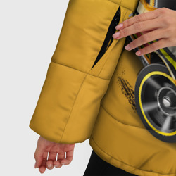 Куртка с принтом Ford mustang - motorsport для женщины, вид на модели спереди №4. Цвет основы: черный