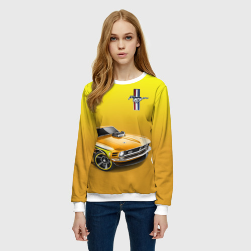 Женский свитшот 3D Ford mustang - motorsport, цвет 3D печать - фото 3