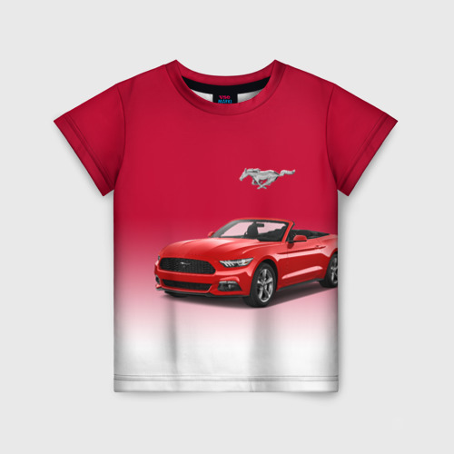 Детская футболка с принтом Mustang, вид спереди №1