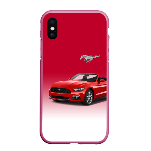 Чехол для iPhone XS Max матовый Mustang, цвет малиновый