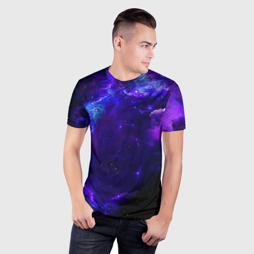 Мужская футболка 3D Slim Космическое небо, цвет 3D печать - фото 3