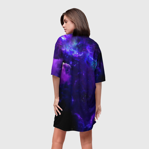 Платье-футболка 3D Космическое небо, цвет 3D печать - фото 4