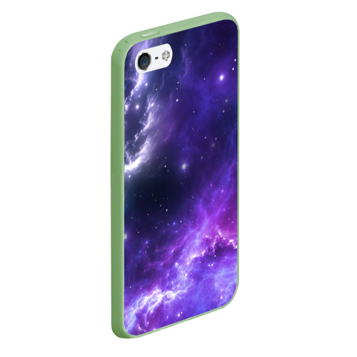 Чехол для iPhone 5/5S матовый Космическое небо, цвет салатовый - фото 3