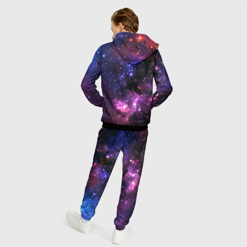 Мужской 3D костюм с принтом Космическое небо, вид сзади #2