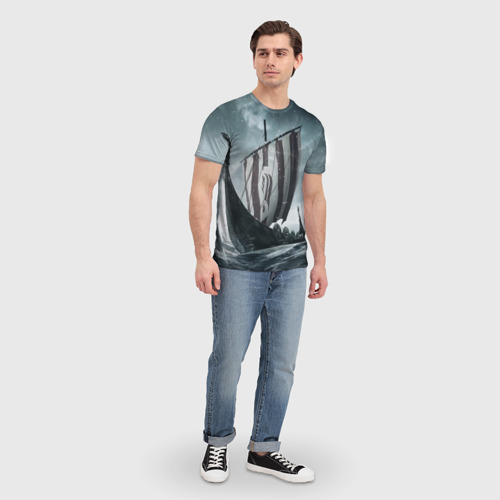 Мужская футболка 3D Викинги, цвет 3D печать - фото 5