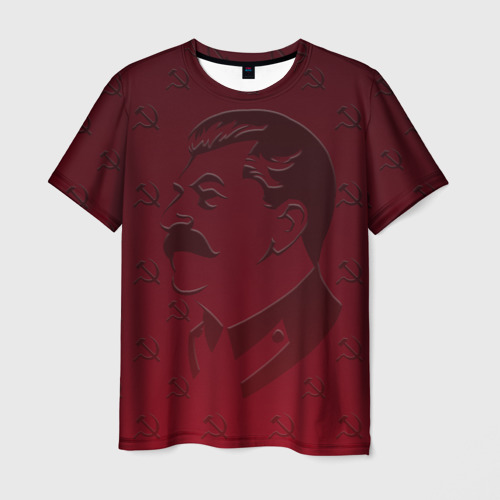 Мужская футболка с принтом Товарищ Сталин неброский, вид спереди №1