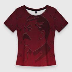 Женская футболка 3D Slim Товарищ Сталин неброский