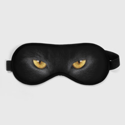 Маска для сна 3D Черная кошка с желтыми глазами