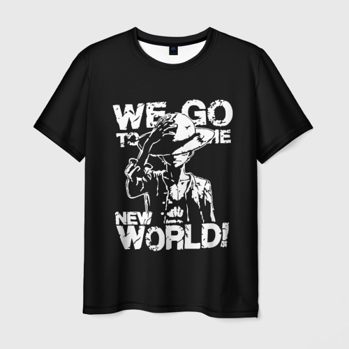Мужская футболка с принтом We GO to the new world!, вид спереди №1