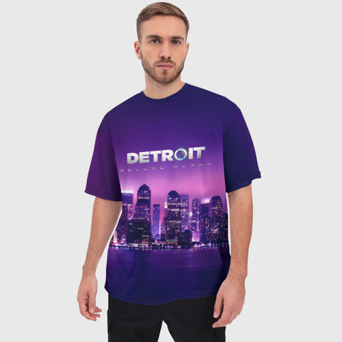 Мужская футболка oversize 3D Detroit Become HumanS, цвет 3D печать - фото 3