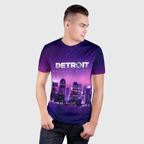 Мужская футболка 3D Slim с принтом Detroit Become Human(S), фото на моделе #1