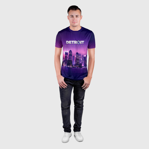 Мужская футболка 3D Slim с принтом Detroit Become Human(S), вид сбоку #3