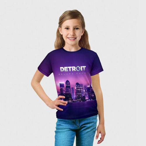 Детская футболка 3D с принтом Detroit Become Human(S), вид сбоку #3