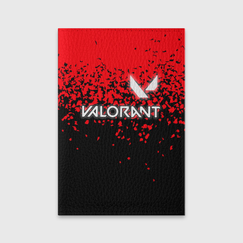 Обложка для паспорта матовая кожа Valorant, цвет черный