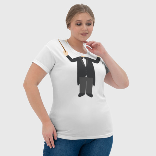 Женская футболка 3D Я - дерижер, цвет 3D печать - фото 6